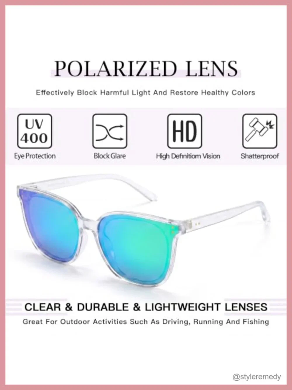 Oversized Polarized Sunglasses UV400 Protection Cat Eye